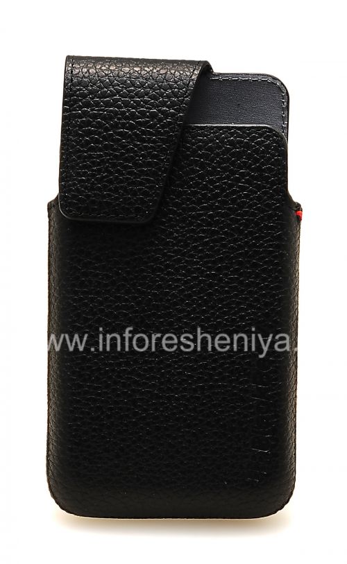 Photogallery for La funda de piel original con el clip Funda giratoria de piel para BlackBerry Z10 / 9982, Negro (negro) product