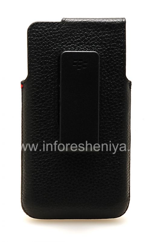 Photogallery for La funda de piel original con el clip Funda giratoria de piel para BlackBerry Z10 / 9982, Negro (negro) product