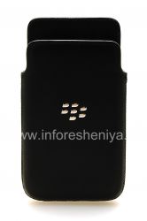 原来如此口袋真皮包包袋为BlackBerry Z10 / 9982, 黑（黑）