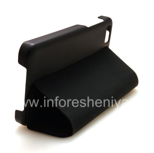 Photogallery for غطاء الأصلي مجتمعة فتح أفقيا فليب شل القضية لبلاك بيري Z10, أسود (أسود) product