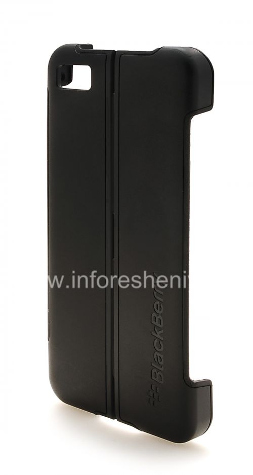 Photogallery for Le couvercle en plastique d&#39;origine, couvrir avec la fonction de stand Transform Hard Shell Case pour BlackBerry Z10, Noir (Black) product