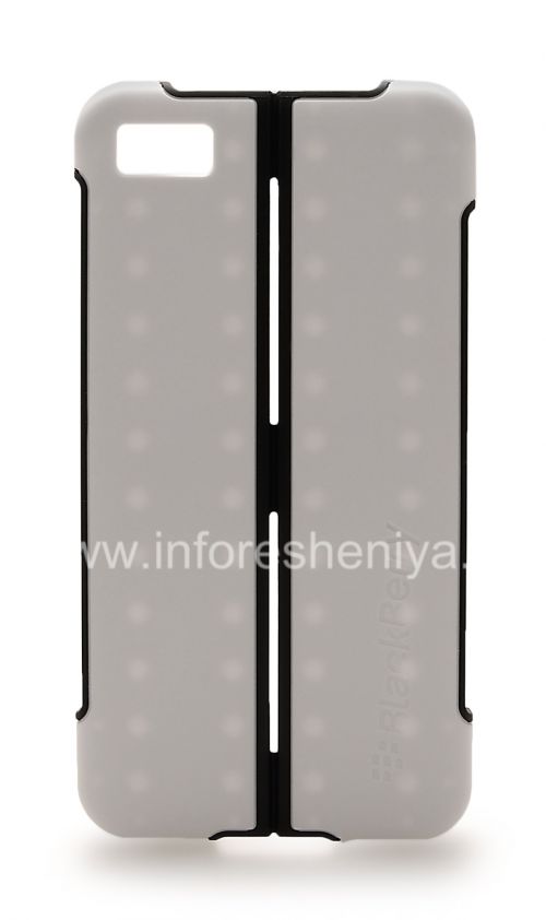 Photogallery for Le couvercle en plastique d&#39;origine, couvrir avec la fonction de stand Transform Hard Shell Case pour BlackBerry Z10, White (Blanc) product