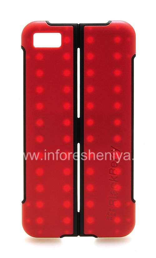 Photogallery for Le couvercle en plastique d&#39;origine, couvrir avec la fonction de stand Transform Hard Shell Case pour BlackBerry Z10, Red (rouge) product