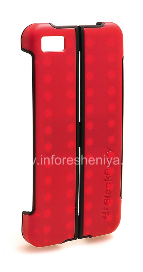 Photogallery for Le couvercle en plastique d&#39;origine, couvrir avec la fonction de stand Transform Hard Shell Case pour BlackBerry Z10, Red (rouge) product