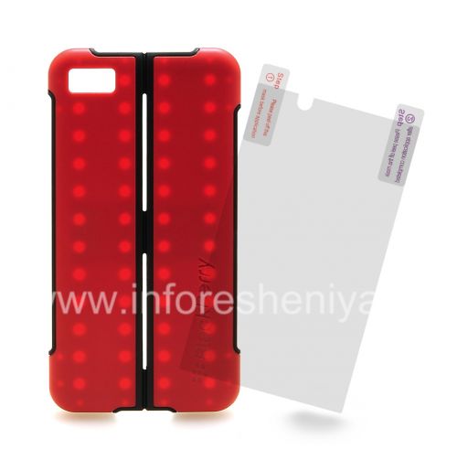 Photogallery for Le couvercle en plastique d&#39;origine, couvrir avec la fonction de stand Transform Hard Shell Case pour BlackBerry Z10, Red (rouge) product