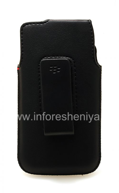 Photogallery for Ledertasche mit Clip für Blackberry-Z10 / 9982, Schwarz mit feiner Struktur product
