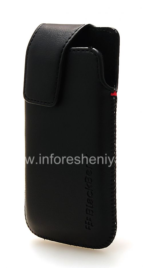 Photogallery for Ledertasche mit Clip für Blackberry-Z10 / 9982, Schwarz mit feiner Struktur product