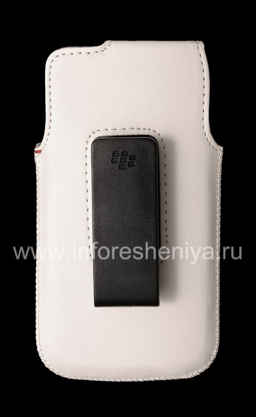 Photogallery for Ledertasche mit Clip für Blackberry-Z10 / 9982, Weiß mit feiner Struktur product