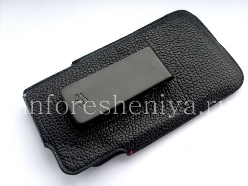 Photogallery for Ledertasche mit Clip für Blackberry-Z10 / 9982, Schwarz c große Textur product