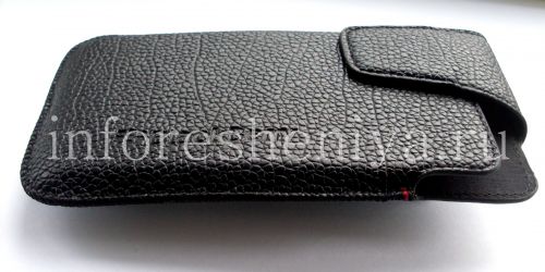 Photogallery for Ledertasche mit Clip für Blackberry-Z10 / 9982, Schwarz c große Textur product