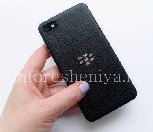 Photogallery for Exclusive Back Cover for BlackBerry Z10, Black, &quot;skin&quot;, with large texture product