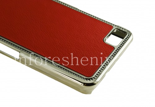 Photogallery for Plastic bag-cover with leather inserts for the BlackBerry Z10, Red product