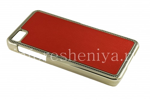 Photogallery for Plastic bag-cover with leather inserts for the BlackBerry Z10, Red product
