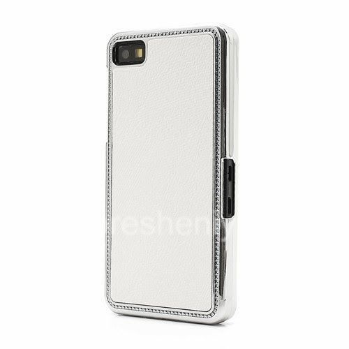 Photogallery for Plastic bag-cover with leather inserts for the BlackBerry Z10, White product