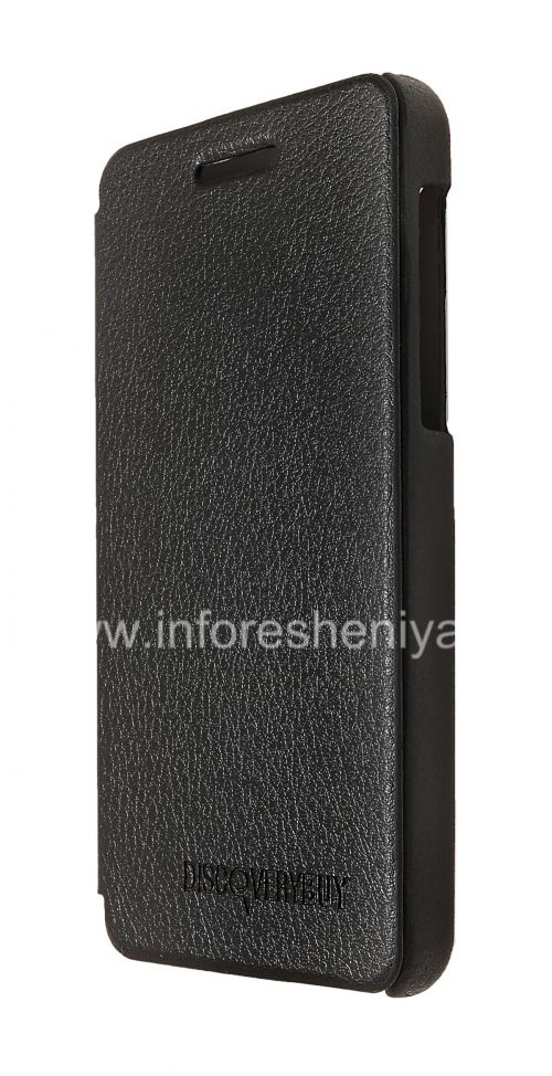 Photogallery for توقيع جلد حالة DiscoveryBuy افتتاح الأفقي للبلاك بيري Z10, أسود product