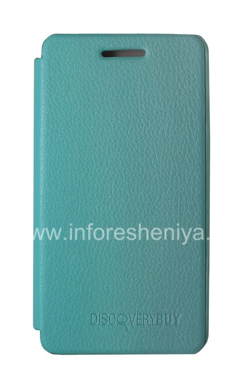Photogallery for توقيع جلد حالة DiscoveryBuy افتتاح الأفقي للبلاك بيري Z10, أزرق product