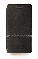 Funda de cuero Firma Nillkin abertura horizontal para BlackBerry Z10, Cuero Negro