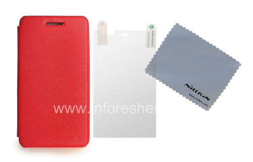 Photogallery for ब्लैकबेरी Z10 के लिए हस्ताक्षर चमड़ा प्रकरण क्षैतिज उद्घाटन Nillkin, लाल, चमड़ा product