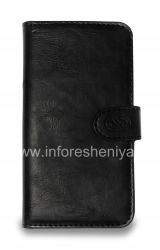 Signature Kulit Kasus Dompet Naztech Klass Wallet Case untuk BlackBerry Z10, Black (hitam)