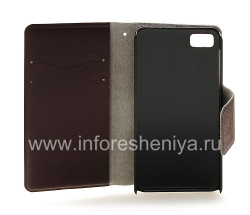 Photogallery for Horizontal Leather Case with opening function supports for BlackBerry Z10, Brown product