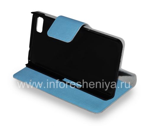 Photogallery for Horizontal Leather Case with opening function supports for BlackBerry Z10, Blue product
