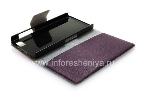 Photogallery for Horizontal Leather Case with opening function supports for BlackBerry Z10, Purple product