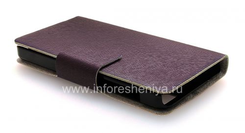 Photogallery for Horizontal Leather Case with opening function supports for BlackBerry Z10, Purple product