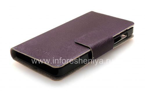 Photogallery for Horizontal Leather Case with opening function supports for BlackBerry Z10, Purple product