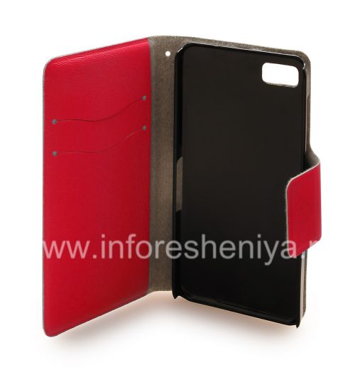 Photogallery for Horizontal Leather Case with opening function supports for BlackBerry Z10, Red product