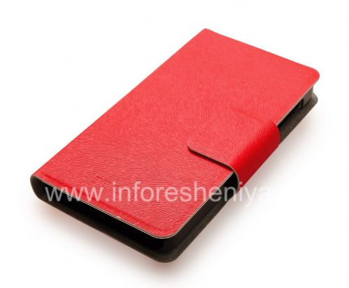 Photogallery for Horizontal Leather Case with opening function supports for BlackBerry Z10, Red product