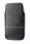 Photo 2 — Leather Case-saku BlackBerry Z10 / 9982, Hitam, tekstur besar