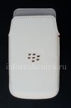 Photo 1 — Caso de cuero de bolsillo para BlackBerry Z10 / 9982, Blanca, gran textura