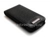 Photo 3 — ブラックベリーZ10用の垂直開口カバー付きレザーケース, ブラック、大規模なテクスチャ