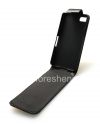 Photo 7 — Caso de cuero con tapa de apertura vertical para BlackBerry Z10, Negro, gran textura