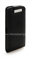 Photo 9 — Caso de cuero con tapa de apertura vertical para BlackBerry Z10, Negro, gran textura