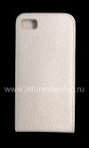 Photo 2 — ブラックベリーZ10用の垂直開口カバー付きレザーケース, ホワイト、大規模なテクスチャ