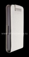 Photo 6 — ブラックベリーZ10用の垂直開口カバー付きレザーケース, ホワイト、大規模なテクスチャ