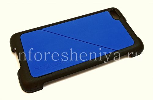 Photogallery for মূল প্লাস্টিক কভার, ফাংশন দিয়ে ঢেকে ট্রান্সফর্ম শেল স্ট্যান্ড BlackBerry Z30, নীল / কালো (ব্লু) product