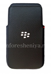 原来如此口袋皮革口袋BlackBerry Z30, 黑（黑）