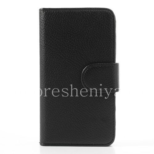 Photogallery for Leather Case horizontal opening &quot;Classic&quot; for BlackBerry Z30, Black, brown inner part product