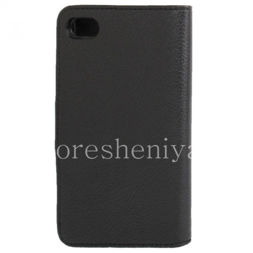 Photogallery for Leather Case horizontal opening &quot;Classic&quot; for BlackBerry Z30, Black, brown inner part product