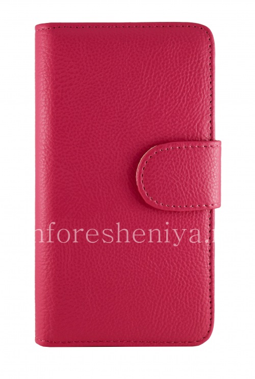 Photogallery for Leather Case horizontal opening &quot;Classic&quot; for BlackBerry Z30, Fuchsia, the inside of the pink product