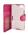 Photo 3 — Leather Case pembukaan horisontal "Classic" untuk BlackBerry Z30, Fuchsia, bagian dalam merah muda