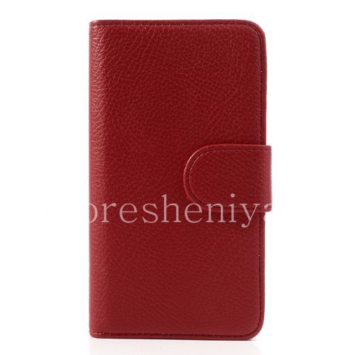 Photogallery for Leather Case horizontal opening &quot;Classic&quot; for BlackBerry Z30, Red, white inner part product