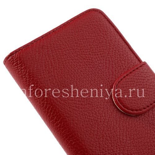 Photogallery for Leather Case horizontal opening &quot;Classic&quot; for BlackBerry Z30, Red, white inner part product