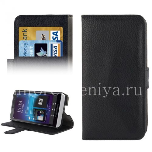 Photogallery for Horisontal Kulit Kasus dengan fungsi membuka stand untuk BlackBerry Z30, hitam product