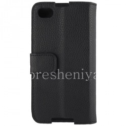 Funda de cuero horizontal con función de apertura es compatible para BlackBerry Z30, Negro