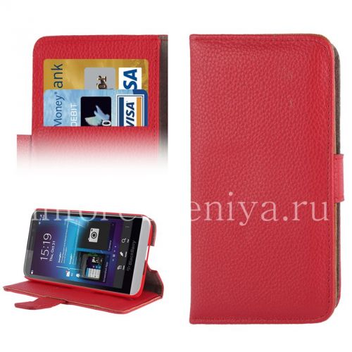 Photogallery for Horisontal Kulit Kasus dengan fungsi membuka stand untuk BlackBerry Z30, merah product