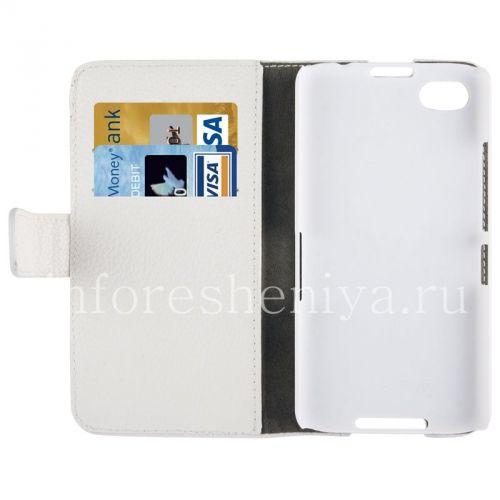 Photogallery for Horisontal Kulit Kasus dengan fungsi membuka stand untuk BlackBerry Z30, putih product