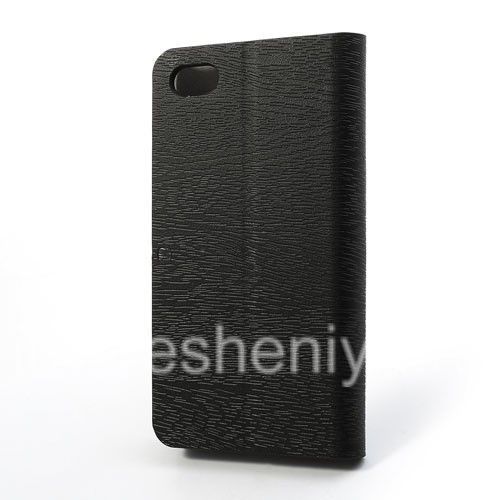 Photogallery for Leather Case pembukaan horisontal &quot;Kayu&quot; untuk BlackBerry Z30, hitam product